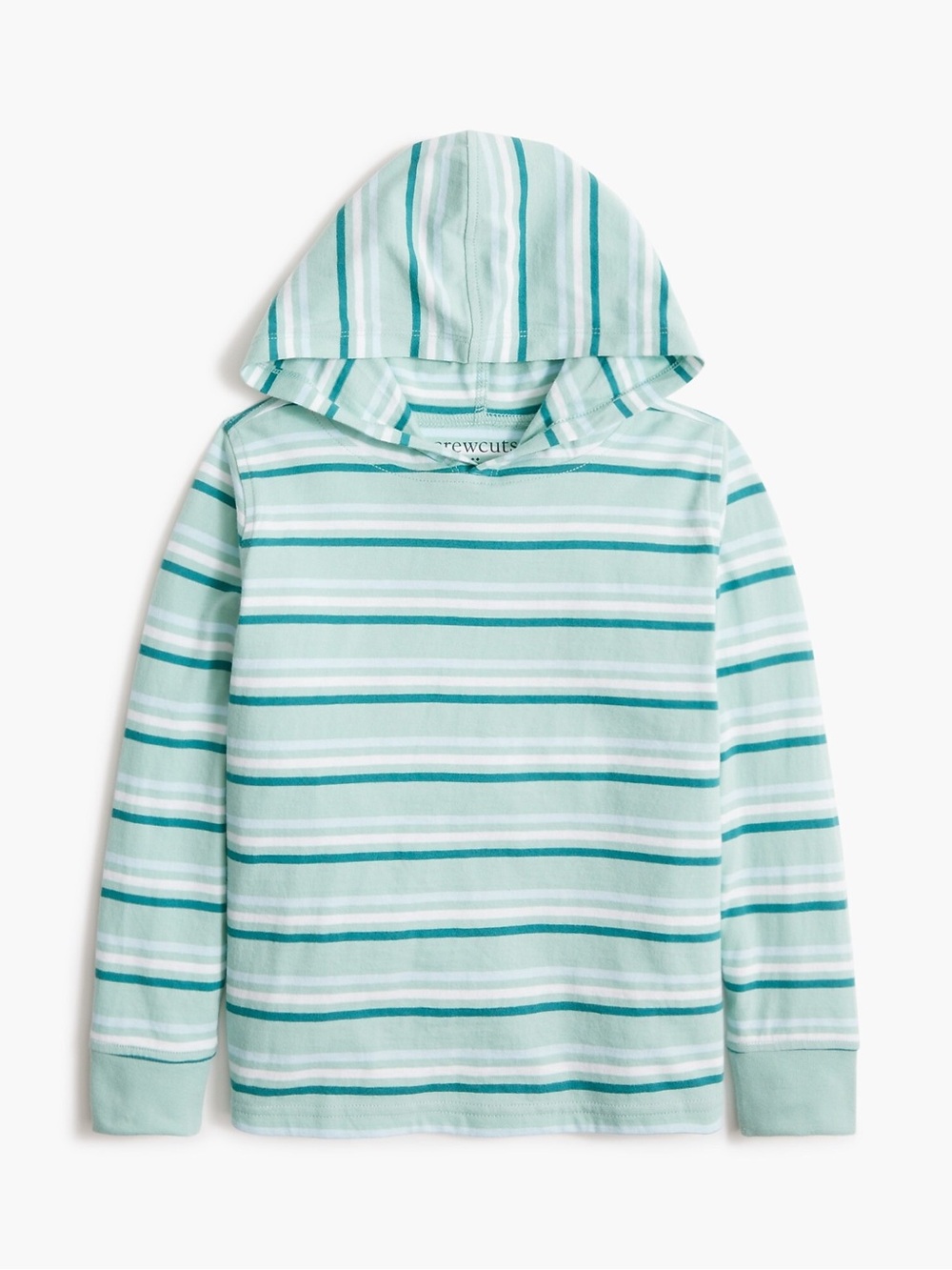 J. Crew Factory Crewcuts Cotton Striped Hoodie (Sea Foam Green) Size S (8-9)